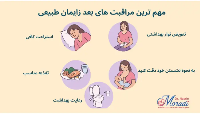 مهم ترین مراقبت های بعد زایمان طبیعی